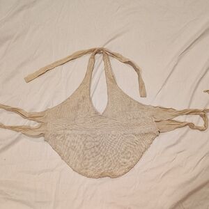 Elegant Beige Halter Crop Top